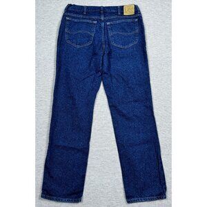 Lee Mens Blue Denim Jeans Straight Leg Mid Rise Medium Wash Cotton Size 36X32